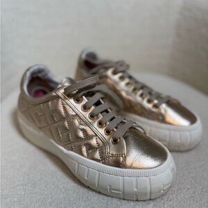 Carolina Herrera Gold Quilted Sneakers